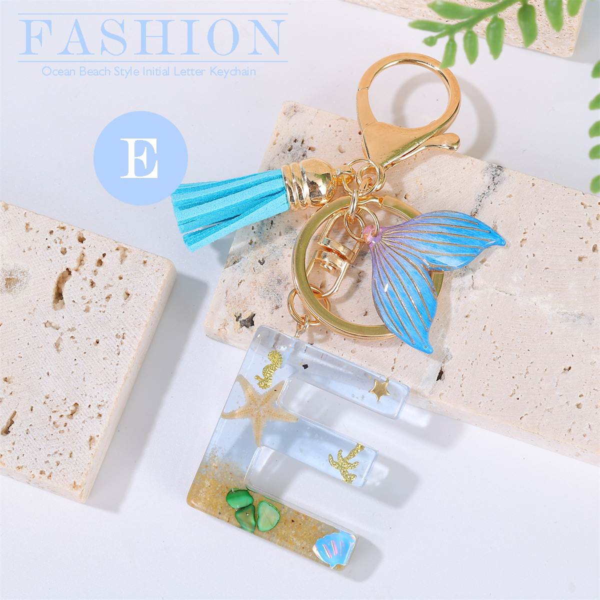 20g Weight Bag Pendant, Keychain Classification Daily Occasion Epoxy Material Letter, Fish Tail Pattern Women's Gender Sweet Style Sweet Letter Fish Tail Epoxy Women's Bag Pendant Keychain 6
