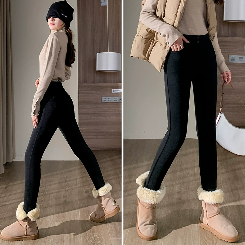 Вельветовые л leggings, тёплые брюки, эластичные зауженные брюки, высокая талия