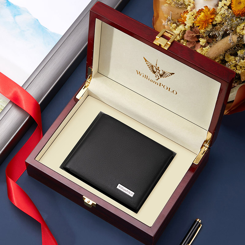 英皇保罗钱包男短款头层牛皮钱夹时尚商务钱包卡包男送父亲送男友