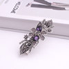 Big crystal, ponytail, metal retro hairgrip, black hairpins, simple and elegant design, wholesale