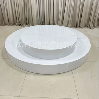 白色金属圆形舞台高品质铁制舞台婚礼大厅活动装饰用品