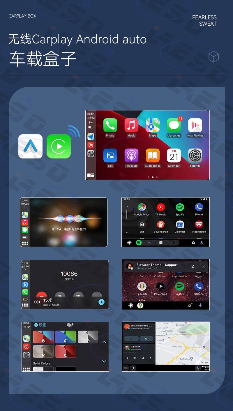 Wired to Wireless Carplay Box with Button Switching for Smart Car-Machine Connectivity, Android Auto Carplay Box