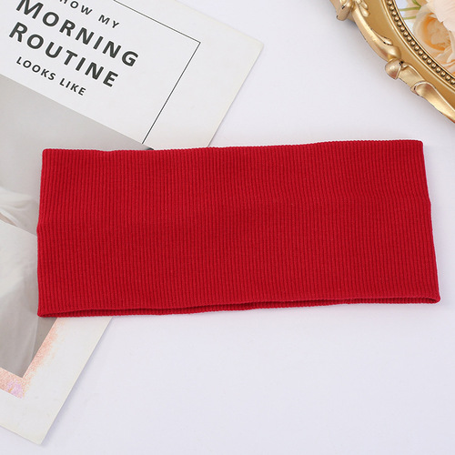 Women's Autumn Knit Headband, Daily Outdoor Sports Headband, Simple Solid Color Wide Head Scarf Accessory Wholesale