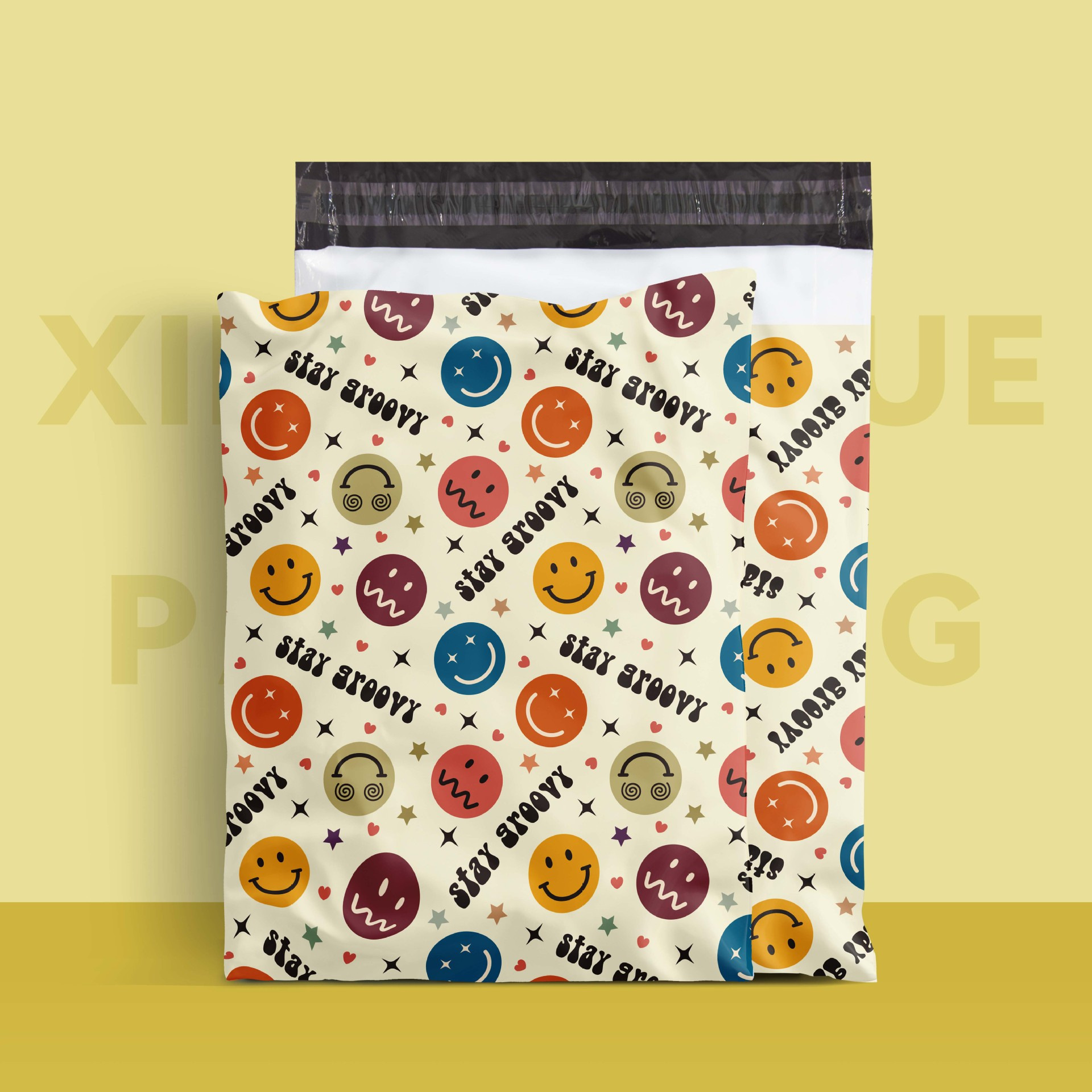 Panda bolsa de entrega impresa logística destrucción bolsa de embalaje colorida bolsa de dibujos animados impermeable gran venta caliente transfronteriza