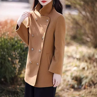 小香风双排扣双面呢羊毛大衣女2024新款秋冬高定翻领羊毛呢子外套