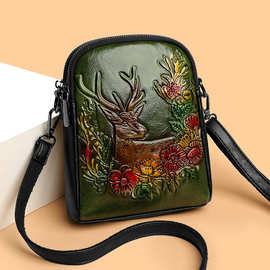 单肩包民族风复古国风压花斜挎包休闲通勤零钱手机包跨境womenbag