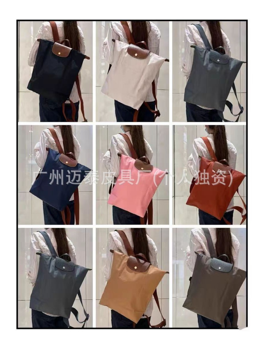 Longchamp Bag New Model Backpack Large Backpack Classic Backpack School Bag Travel Bag Nylon Bag Color-Blocked Bag Large Capacity