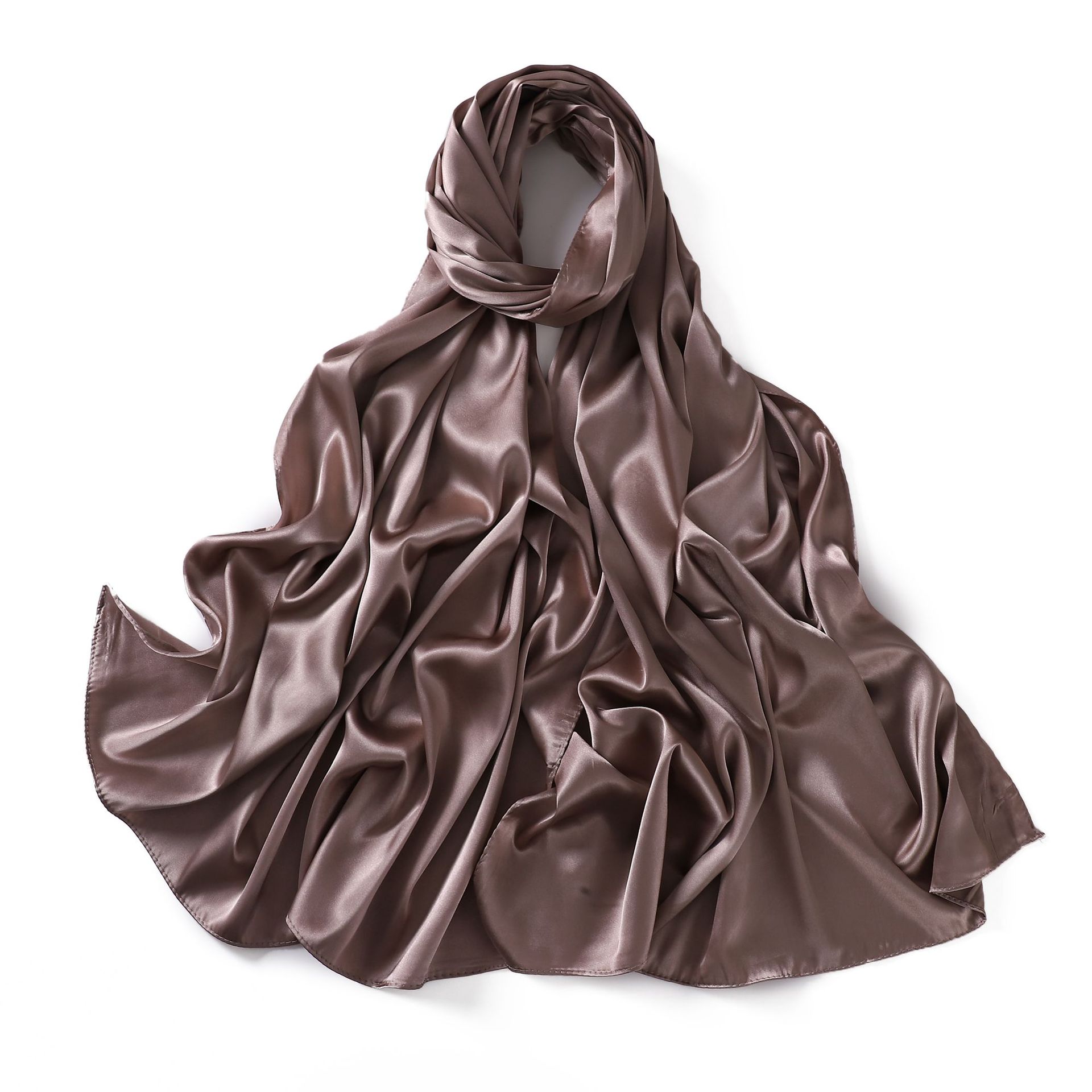 Solid Satin I mitation Lange Indonesische Monochrome Parel Kleur Ding Bag Hoofddoek Cover Vrouwen Zijden Sjaal_voghion.com