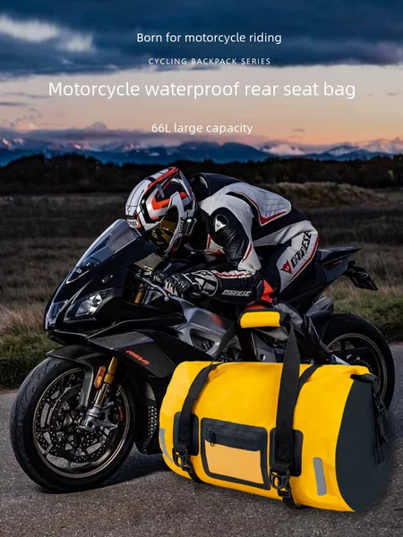 Waterproof bag PVC large capacity tail bag riding backpack carrying bag locomotive universal storage bag foreign trade motorcycle back seat bag