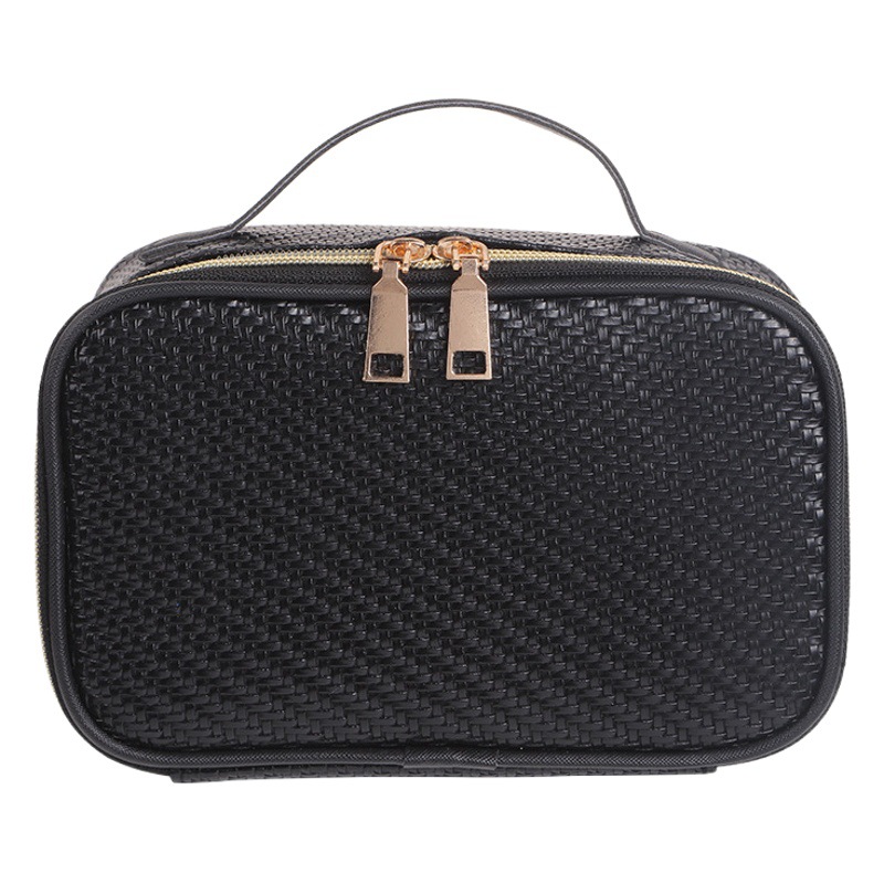 Casual Toiletry Bag, Black, Portable, Travel-Friendly, Large-Capacity Cosmetics Storage Bag for Women, Shell-Shaped
