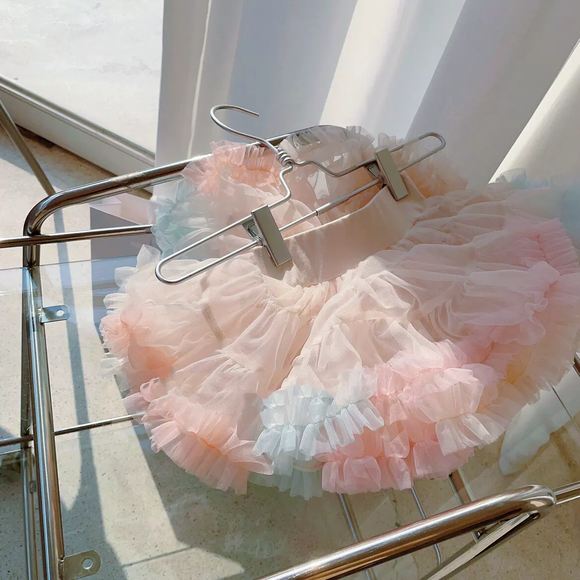 清仓特价！不退换！女童小短裙TUTU二代冰淇淋彩虹色