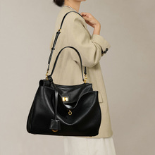 通勤风rodeobag锁扣牛皮托特包女包大容量高级感软皮凯莉包