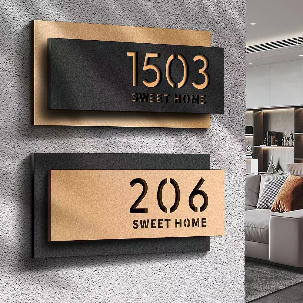 Número de casa de acrílico creativo puerta calada dormitorio casa digital hotel caja número de habitación personalidad