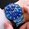 personality fashion man blue steel strip watch Diamond Rome Graduation calendar Quartz watch Men's