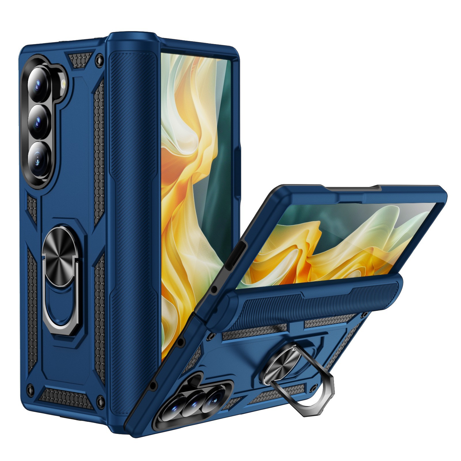 Cross-Border Compatible Samsung Fold7 Sergeant Shockproof Phone Case SAMFold6 Magnetic Fold4 Stand Protective Cover_voghion.com
