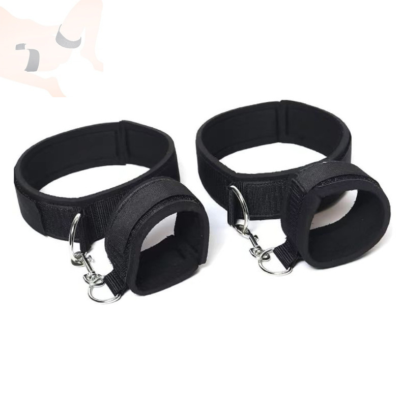 Cross-Border Adult Sex Bondage Props, Shared Sex Toys for Couples, Black Diving Material Handcuffs and Leg Rings for Delivery