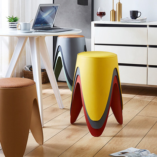 Windmill plastic stool household thickened round stool modern simple table chair dressing stool stacks wholesale