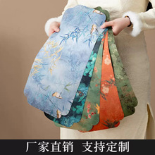 茶席中式国风复古禅意双面防水防滑茶桌垫干泡垫长条桌旗布艺批发