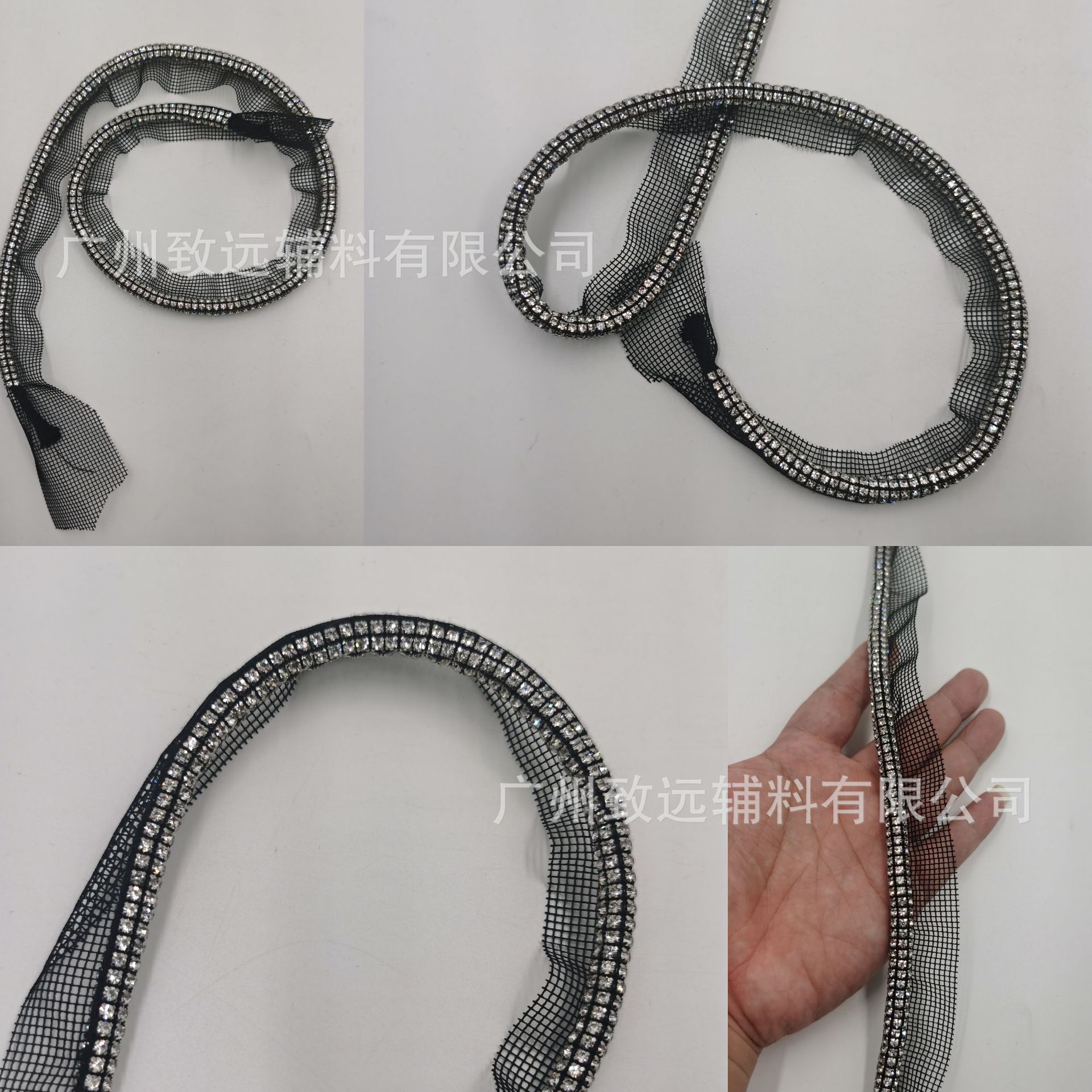 Nuevo cordón de diamantes de imitación de 3 mm de un solo lado, red de diamantes de imitación, accesorios de ropa, bricolaje, accesorios para equipaje, zapatos, sombreros, correas de hombro, red de diamantes de imitación