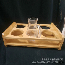 厂家批发白酒红酒双平口杯架木制酒杯拖创意木质竹质实木杯架