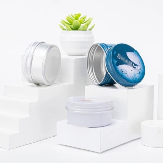 鑫展爆款固体香膏香薰发蜡小铝盒铝罐金属彩盒100ML68*42铝盒定制