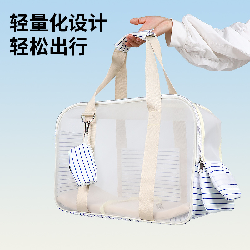 Bolso para gatos a rayas de moda de un solo hombro para salir, bolso para gatos domésticos transpirable de gran capacidad, bolso para perros de transporte de malla