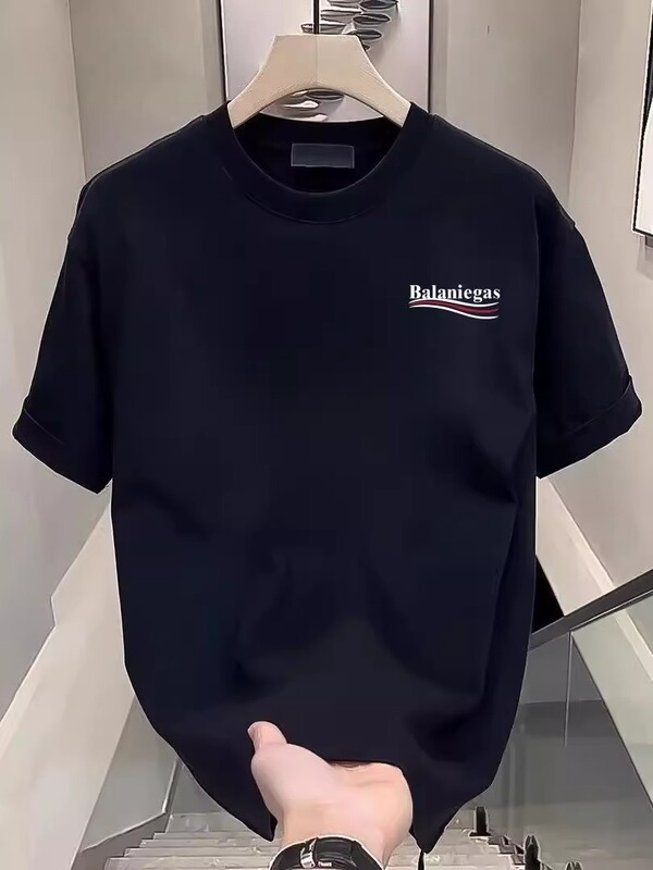 アメリカンBファミリートレンディブランド半袖Tシャツメンズ夏パリコーラロゴプリントルーズ男女兼用TシャツトレンディT|undefined