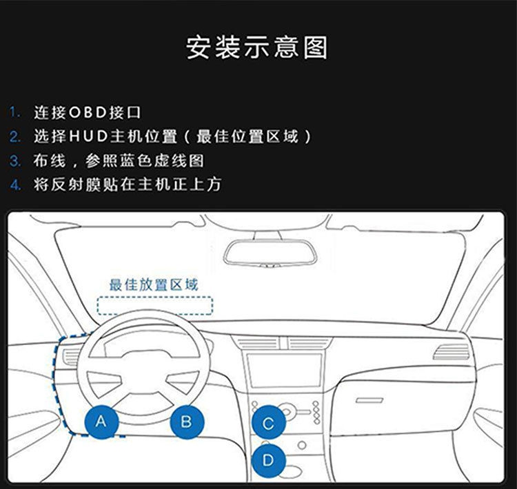 Weiying Intelligent Hud Head-Up Display A8 Car Obd Projector High-Definition Speedometer Multi-Function Universal