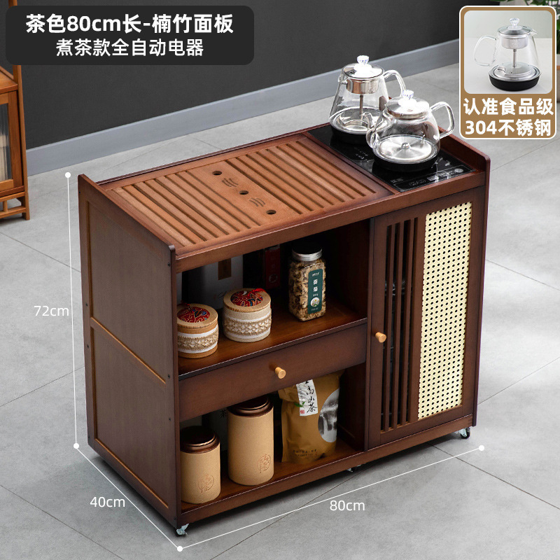 移动茶桌小茶台烧水壶一体家用茶水柜实木茶几茶车阳台煮泡茶桌子|undefined
