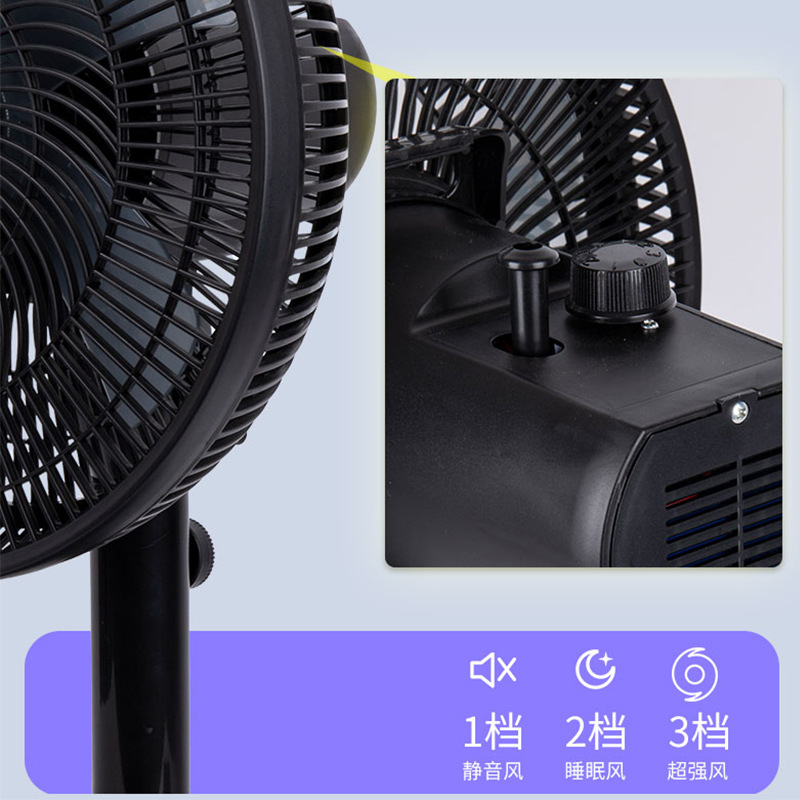 Ventas calientes del sudeste asiático ventilador de mesa de carga solar de campamento al aire libre batería de gran capacidad ventilador de piso de 12 pulgadas