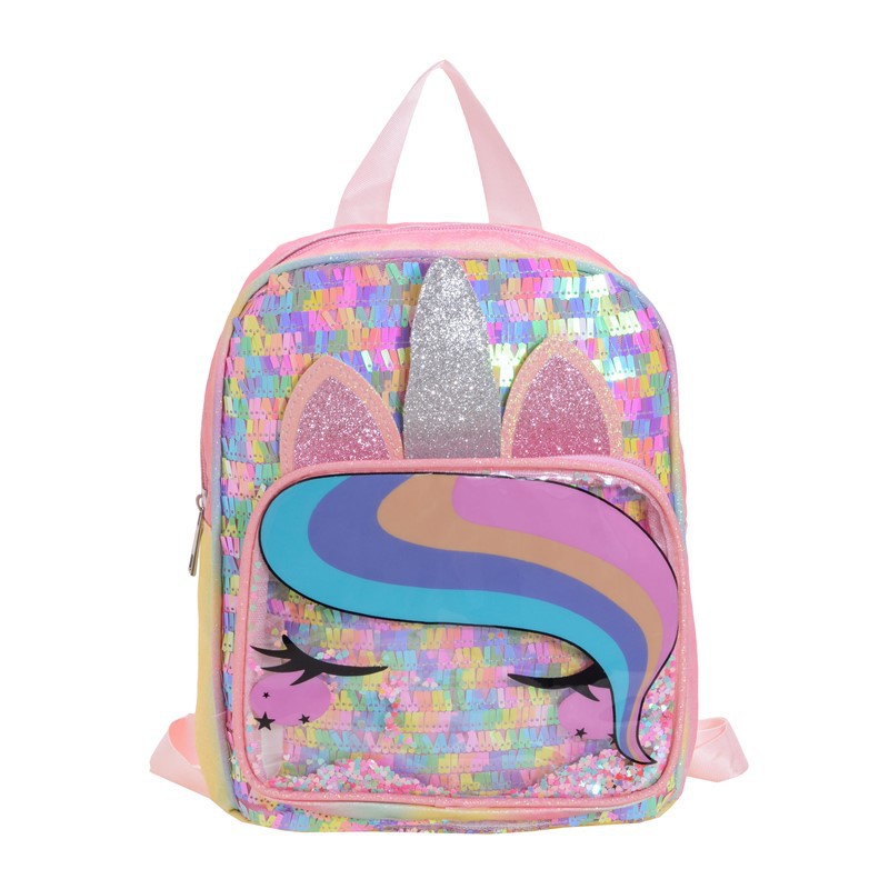 Jardín de infantes bolsas escolares para bebés, bolsas láser coreanas de color brillante sequinilla para niños y niñas, nuevas mochilas para niños