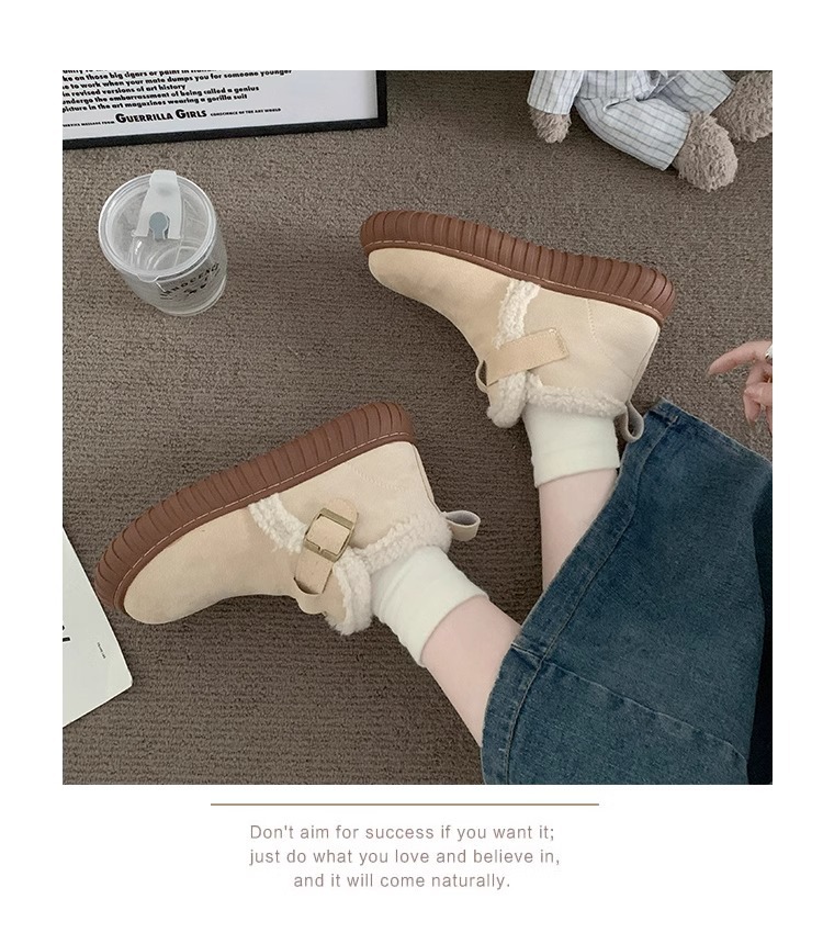 Warm Women's Winter Ankle Boots With Plush Lining And Thick Sole_voghion.com