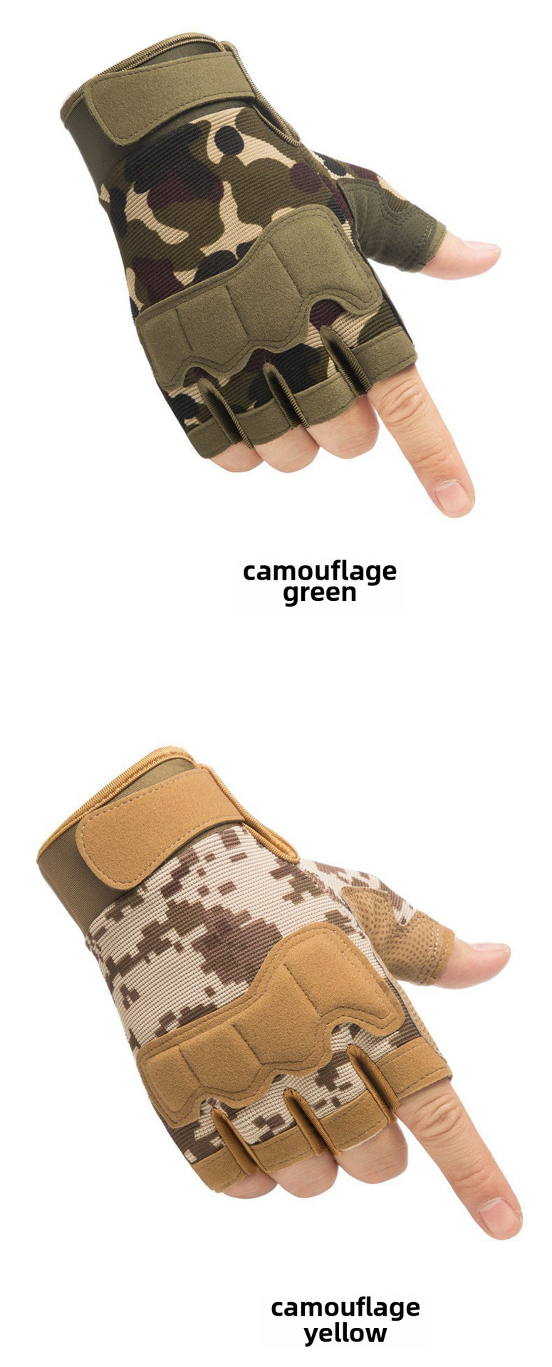 Tactical gloves Sports tactics non-slip gloves Semi-finger men's and women's camouflage riding mountaineering non-slip open-finger paratrooper gloves_maomaolike.com