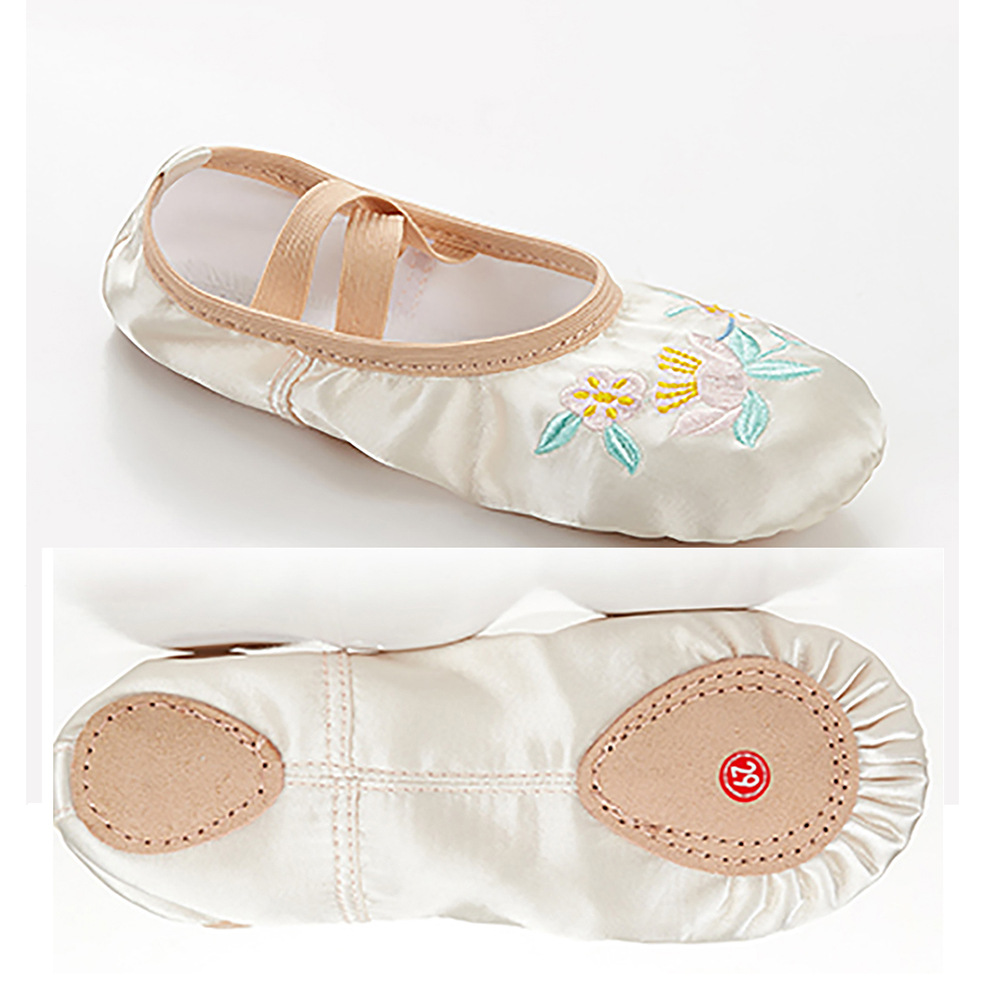 High-end satin ballet shoes, practice two-soled shoes, Chinese-style embroidered dance shoes, cat paw shoes, direct sales from the manufacturer