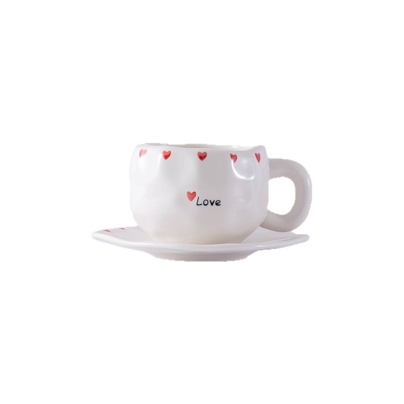 Taza de cerámica irregular pellizcada a mano de color bajo vidriado, oso pintado a mano, naranja, tulipán, taza de café de nube blanca