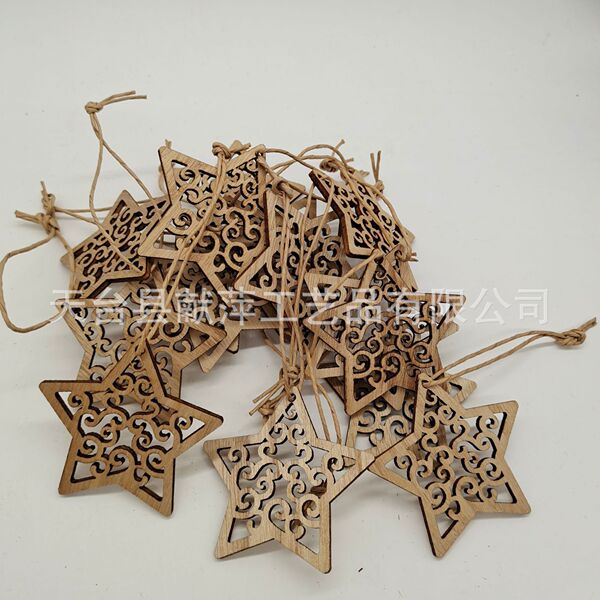 Christmas wooden carved pendant