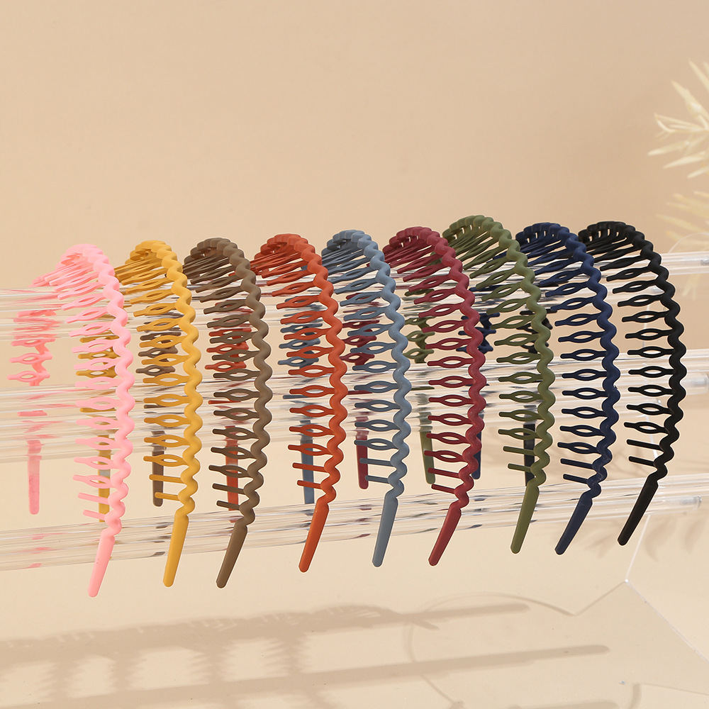 韓系ins風防滑帶齒劉海發箍 女士壓碎發洗臉頭箍簡約純色多齒髮飾