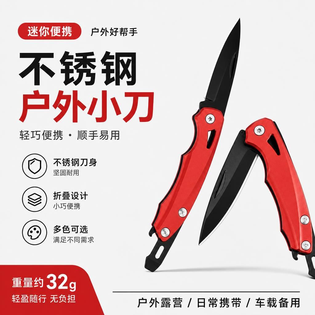Cross-border folding knife, mini stainless steel outdoor camping pocket multi-functional portable tool folding knife