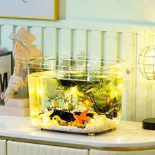 鱼缸客厅小型迷你桌面养鱼缸家用水族箱生态金鱼缸家用水草乌龟缸