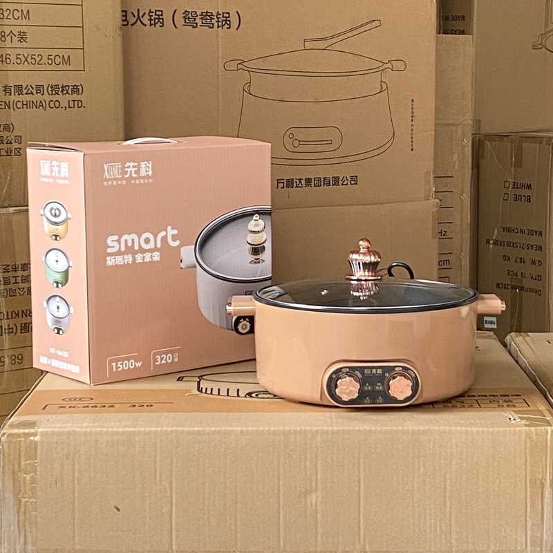 家庭用鍋型電気鍋ダブルフレーバーノンスティック鴛鴦鍋Xianke新型大容量電気調理オールインワン鍋|undefined