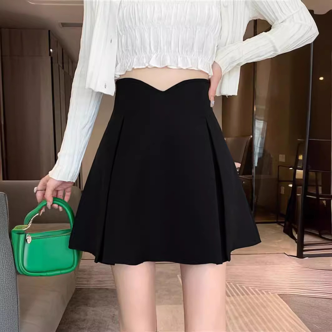 Women's Skirt 2024 Summer New Design Sense Fishbone Skirt High Waist Slimming A- Line Skirt Fashionable Korean Style Hip Skirt