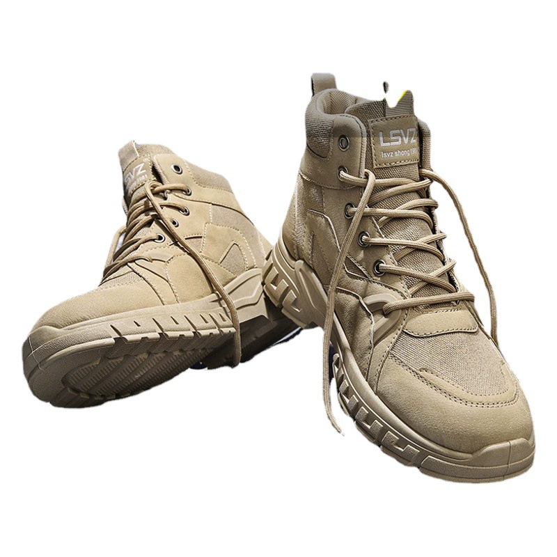 Ботинки Martin, мужские осенние дышащие сапоги с высоким берцем, пустынный волк, воины, короткие ботинки с ревенем, Нескользящие зимние ботинки со средним верхом