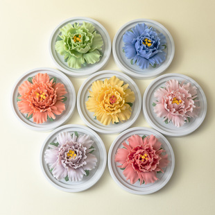 Intangible Cultural Heritage Ceramic Hand-Kneaded Peony Flower Ornaments Handmade Porcelain Flower Fragrance Insert Living Room Tea Room Desktop Decoration Flower Crafts