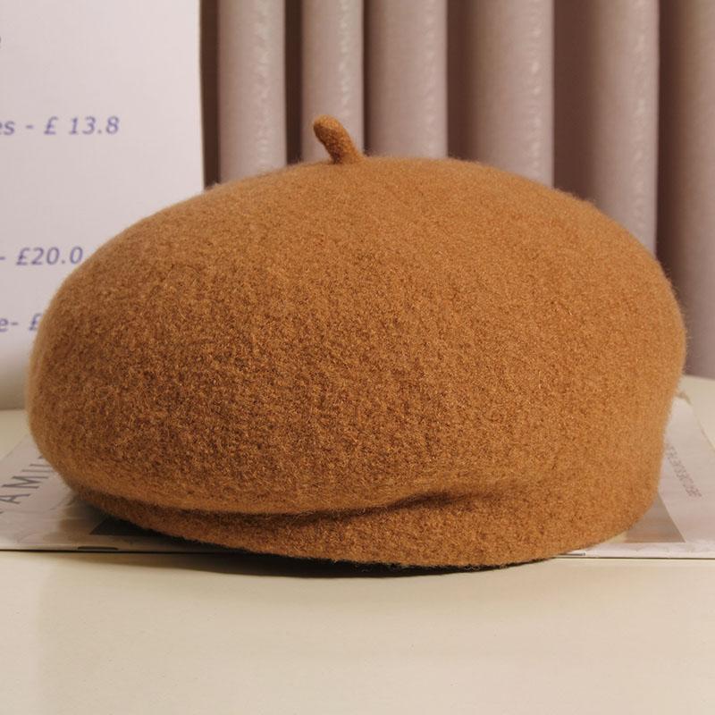 French Retro Wool Beret For Women Elegant Winter Accessory_voghion.com