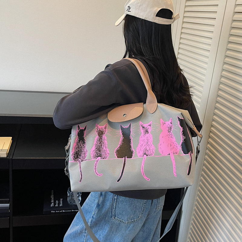 Bolsa de viaje corto de gran capacidad, bolso de mano ligero de alto valor facial, bolsa de equipaje para mujeres, bolsa de fitness a prueba de salpicaduras