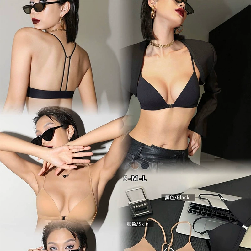 Сексуальная и удобная передняя пряжка нижнее белье тонкая наплечная лента маленькая грудь треугольная чашка гладкая без следов бюстгальтер с открытой спиной 9910