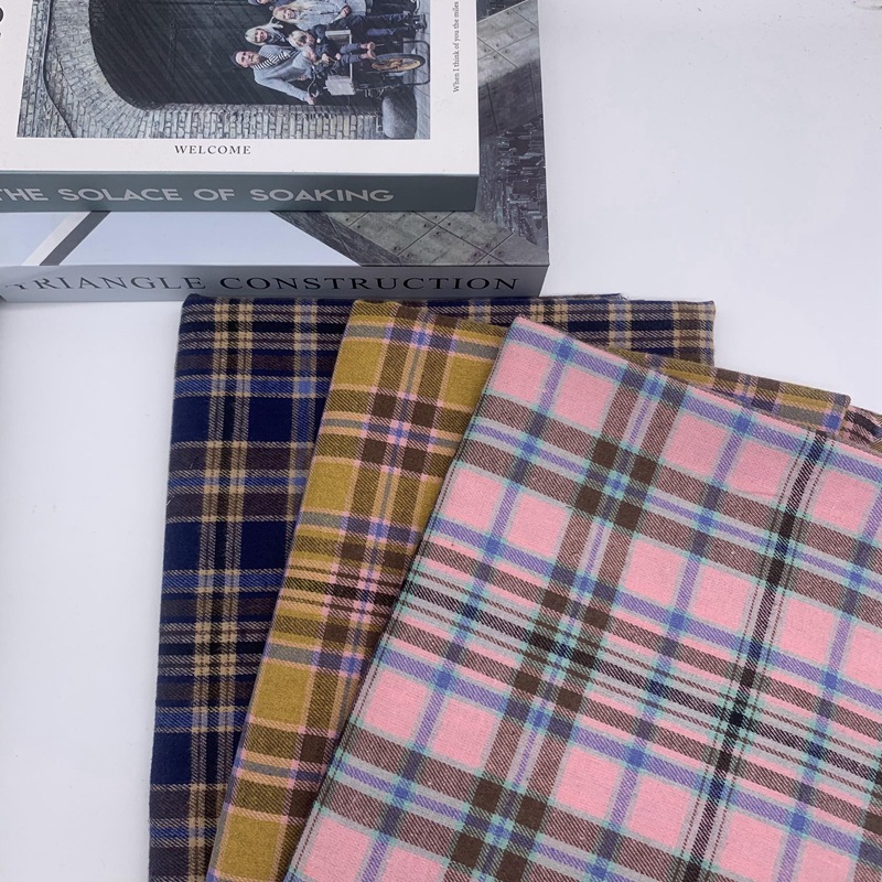 涤棉布料色织简约格子衬衫布料旗袍儿童服装裙面料桌布背景布面料