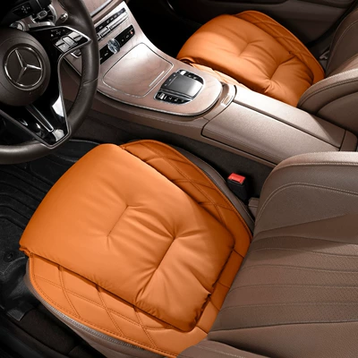 Seat cushion, seat cover – car seat cushion, universal - s-model-anti-stain-leather-hermes-orange-two-front-seats