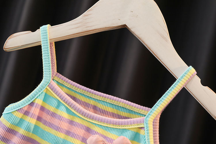 立体花吊带套装