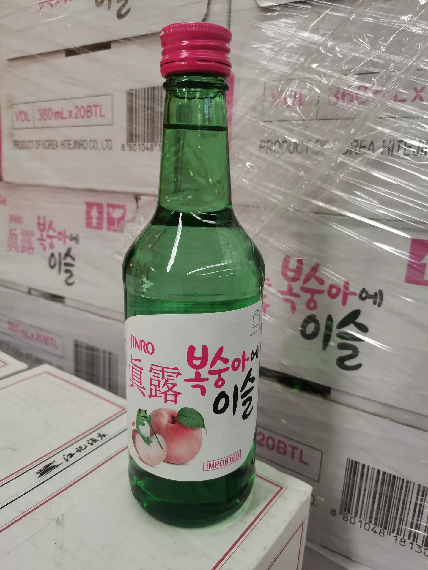 Соджу (Jinro) 360 мл ×20 бутылок, assorted fruit flavors — strawberry, grapefruit, grape, peach, plum